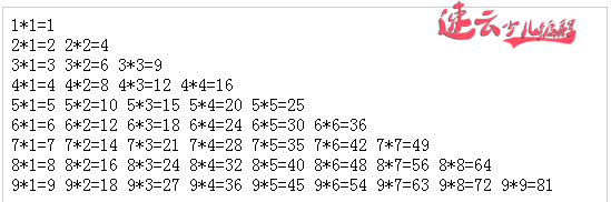 少儿编程 - 编程实现二年级九九乘法表『济南机器人编程 - 山东机器人编程 - 机器人编程』山东首家少儿无人机编程 - 济南少儿编程(图4)
